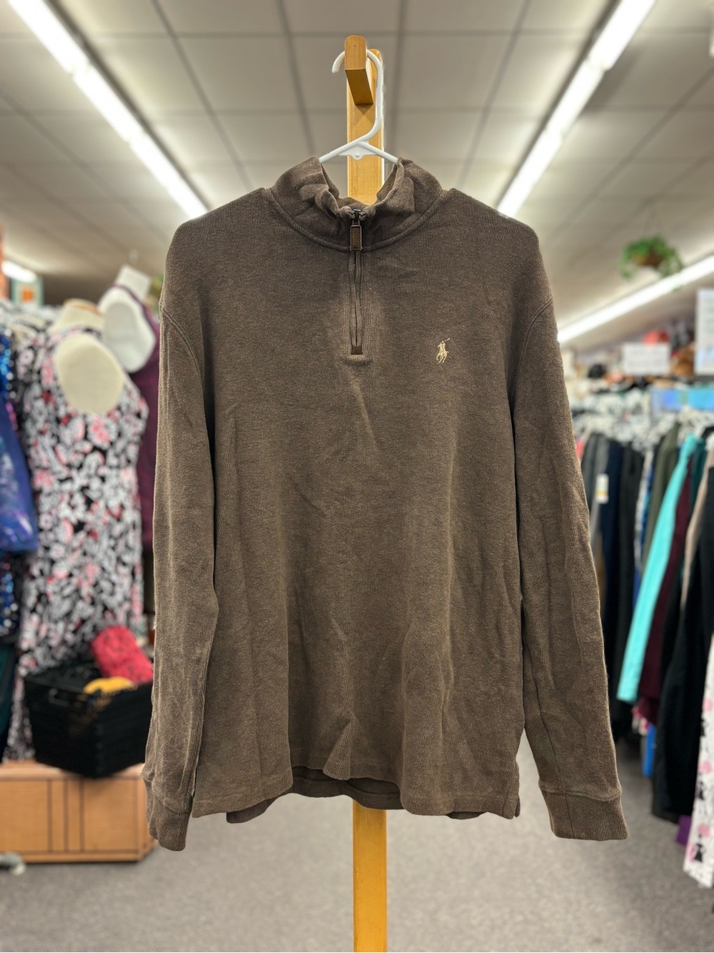🛍️Polo by Ralph Lauren Brown Half-Zip Pullover Sweater